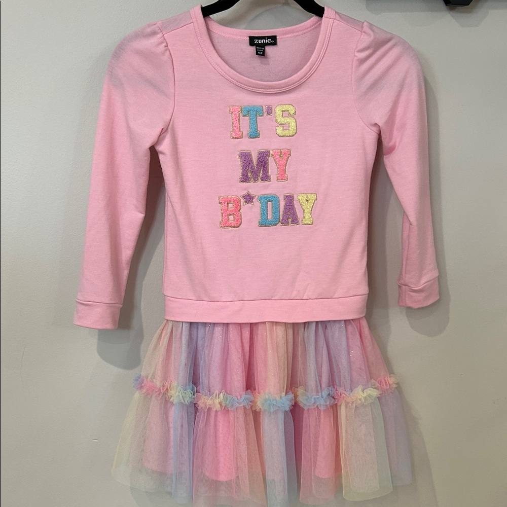 Zunie Pink Dress with Rainbow Tulle